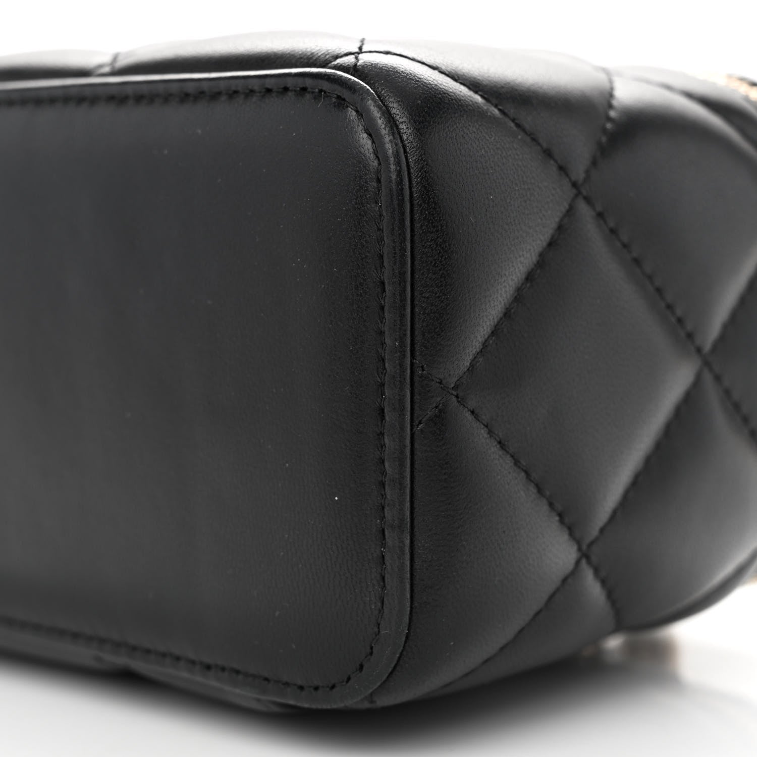 Chanel Lambskin Resin Elegant Chain Small Vanity Case Black 10 of 11