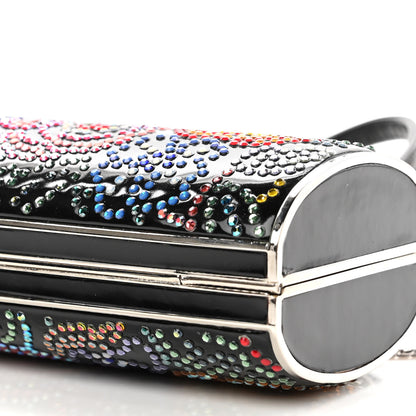Judith Leiber Patent Crystal Floral Clutch Black Multicolor 7 of 7