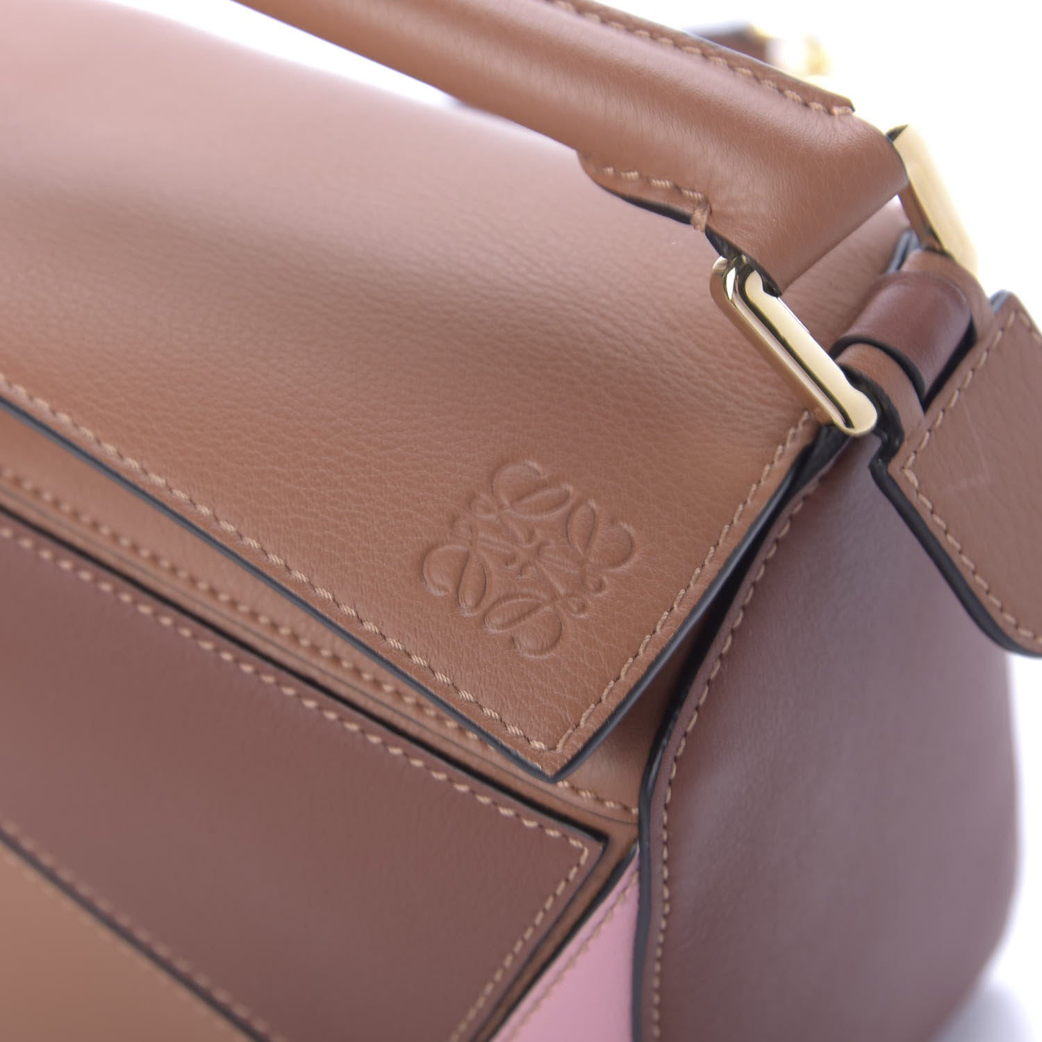 Loewe Calfskin Small Puzzle Bag Tan Medium Pink 10 of 10