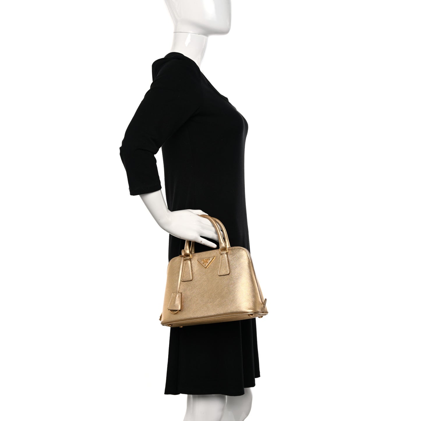 Saffiano Lux Small Promenade Tote Platino