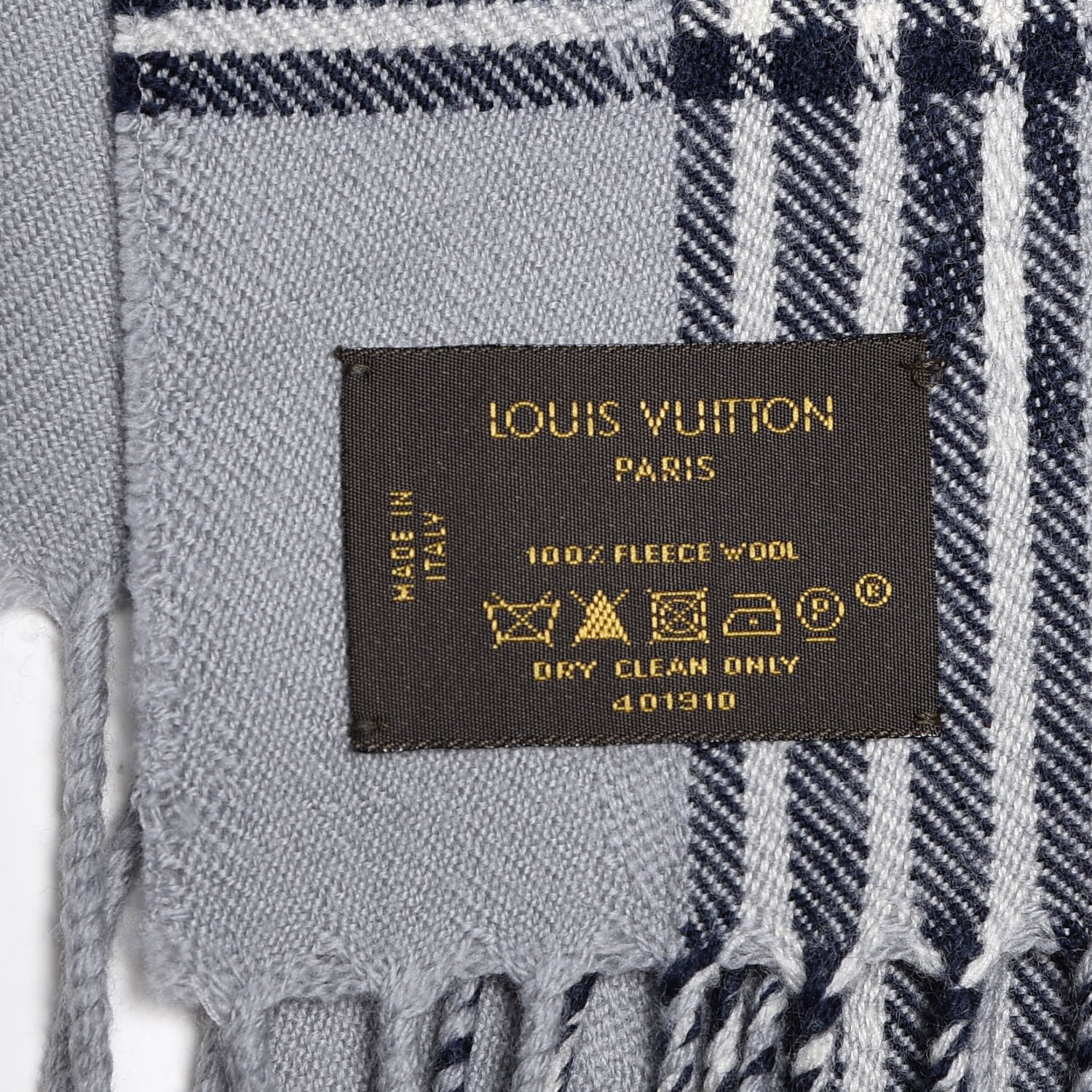 Louis Vuitton Wool Plaid Masai Tartan Rug Shawl Gray 3 of 3
