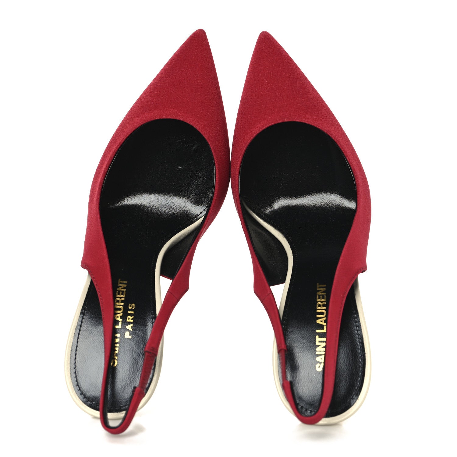Saint Laurent Crepe De Chine Zoe 105 Slingback Pump 38 Deep Red 2 of 10
