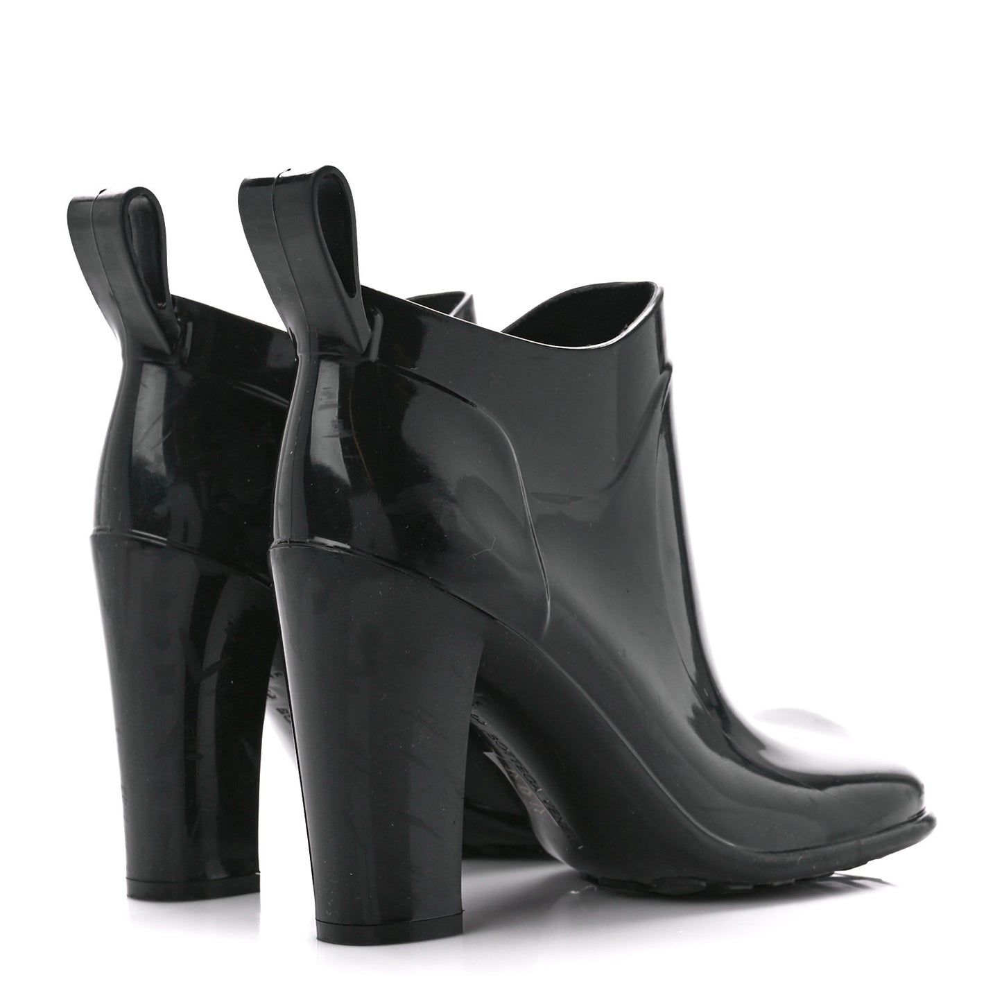 Rubber Shine Ankle Boots 37 Black