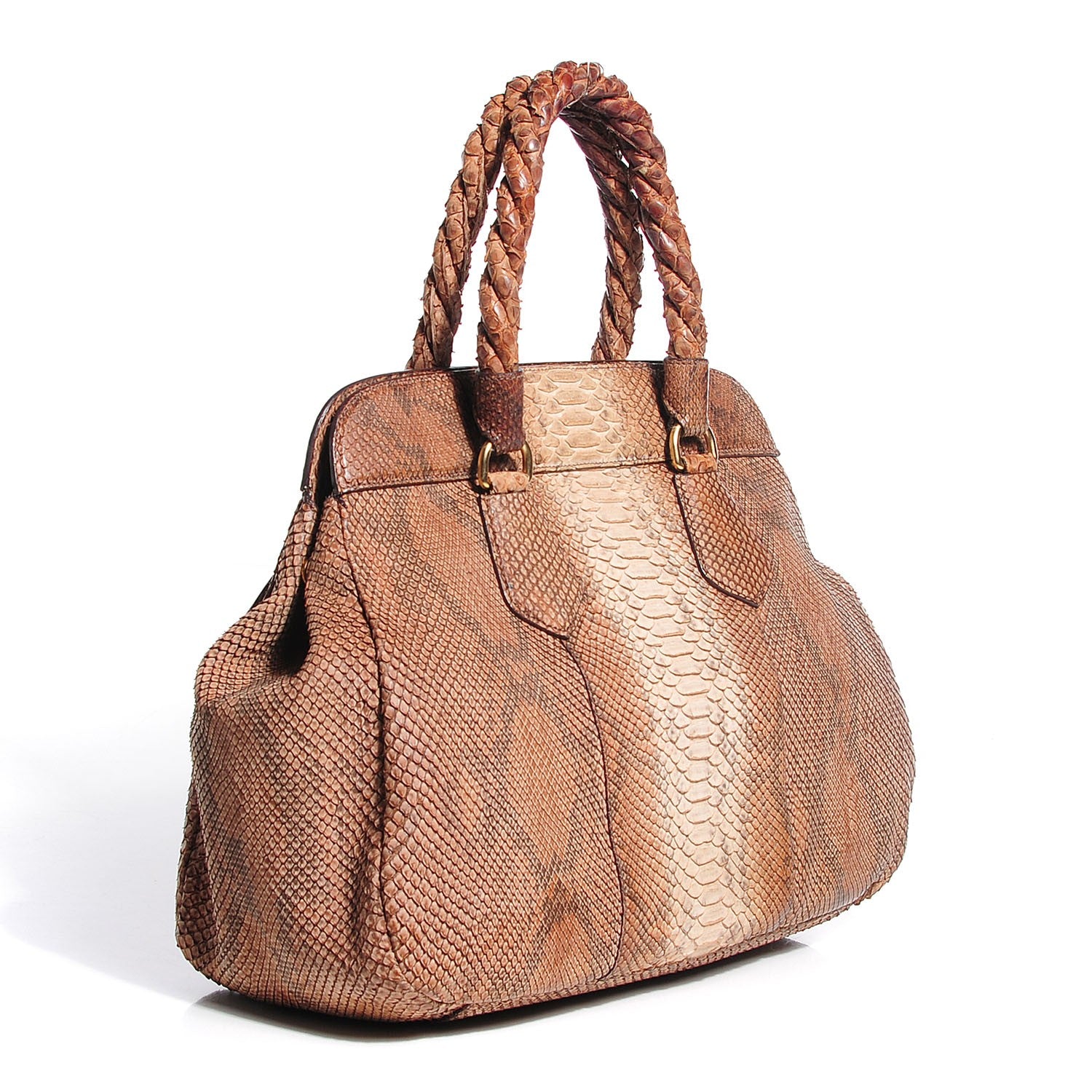 Prada Python Top Handle Frame Bag Naturale 3 of 11
