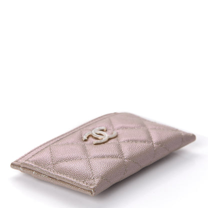 Chanel Iridescent Caviar Quilted Card Holder Beige 4 of 11