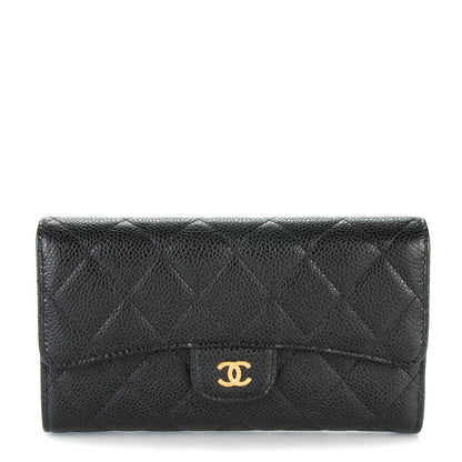 Chanel Caviar Quilted Large Flap Wallet Black 1 of 8