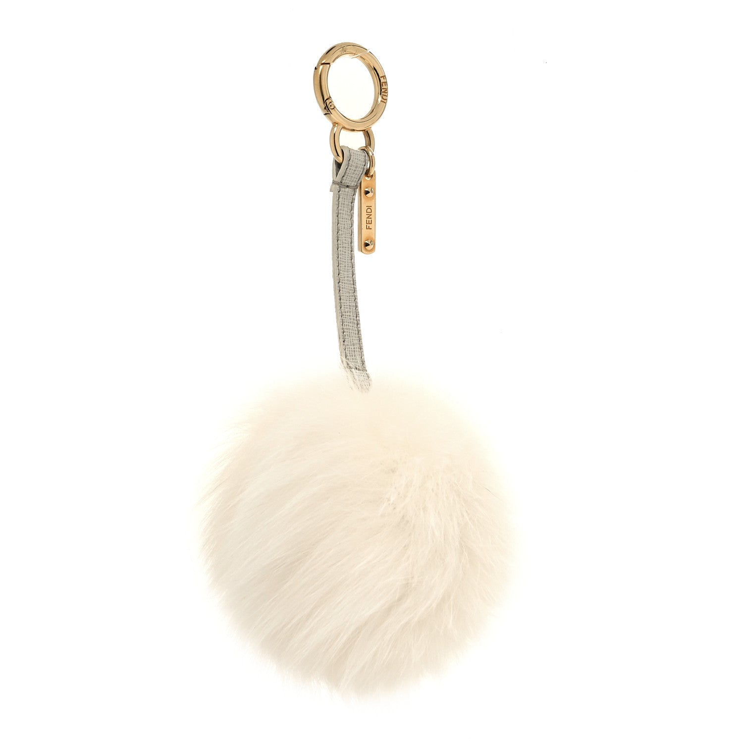 Fendi Fox Fur Pom Pom Bag Charm White 1 of 4