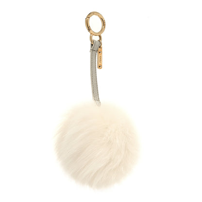 Fendi Fox Fur Pom Pom Bag Charm White 1 of 4