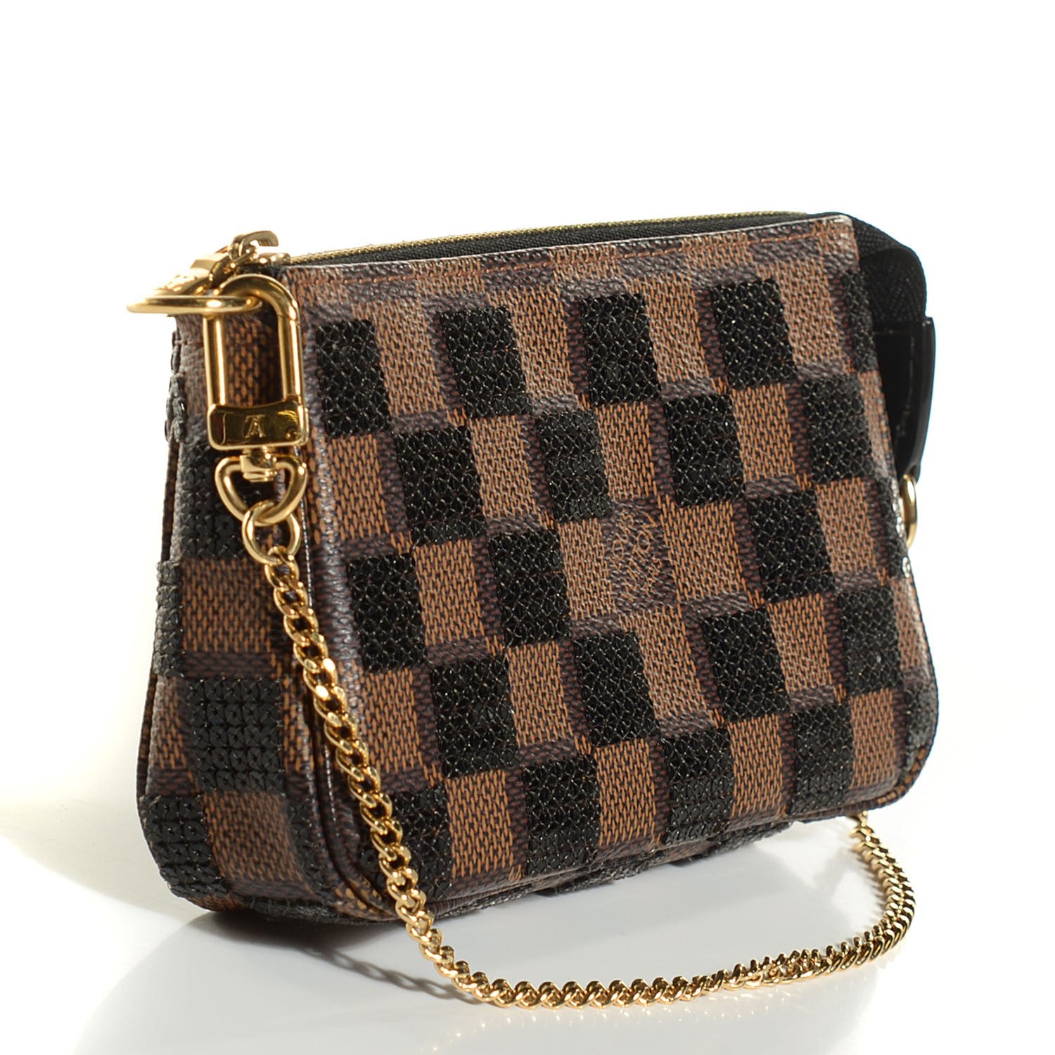 Louis Vuitton Damier Paillettes Mini Pochette Accessories Black 2 of 6