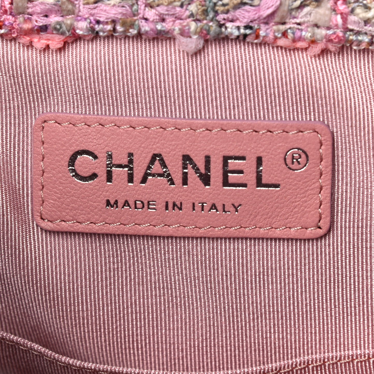 Tweed Calfskin Quilted Gabrielle Backpack Pink