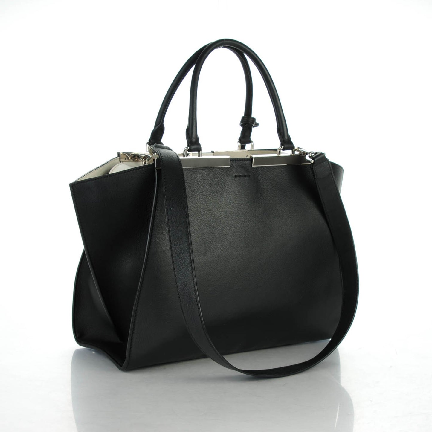 Vitello Dolce Shiny Nappa Petite 3Jours Tote Black