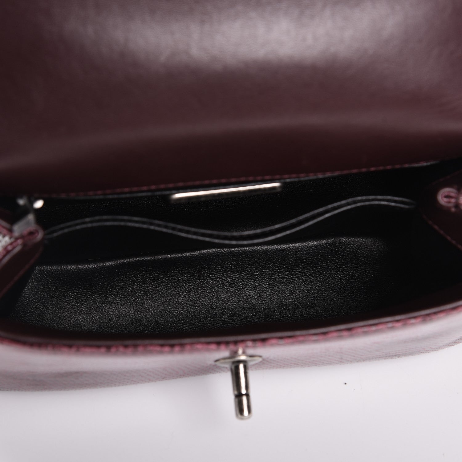 Chanel Lizard Mini Coco Handle Flap Burgundy 6 of 8