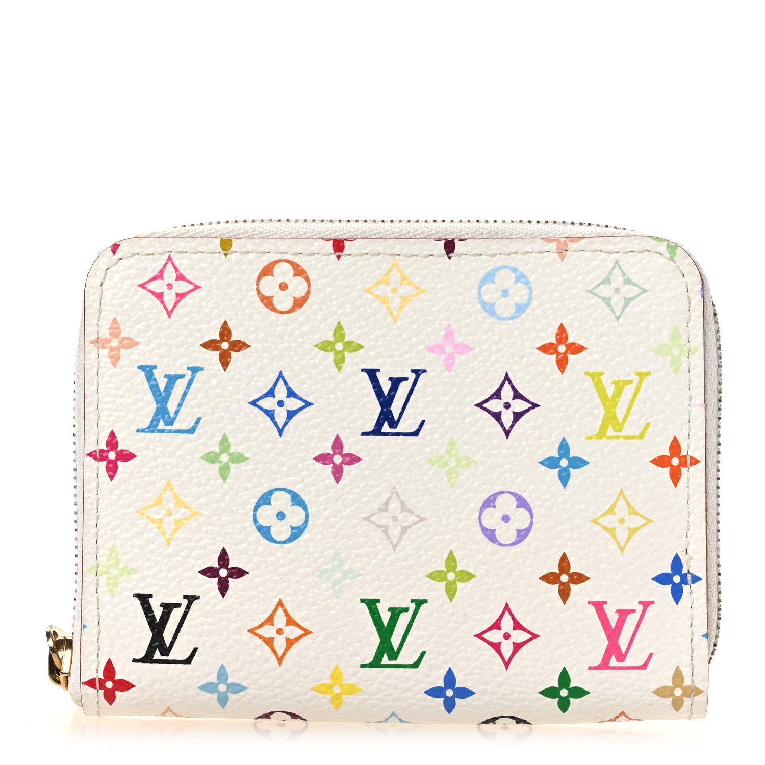 Louis Vuitton Monogram Multicolor Zippy Coin Purse Wallet White 1 of 7