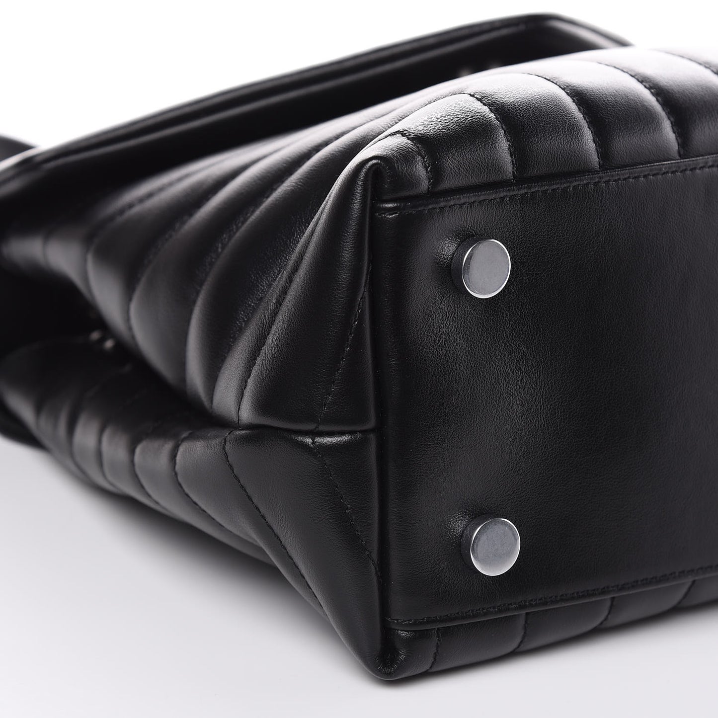 Calfskin Y Quilted Monogram Medium Loulou Satchel Black
