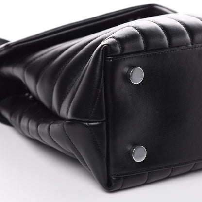 Saint Laurent Calfskin Y Quilted Monogram Medium Loulou Satchel Black 8 of 12