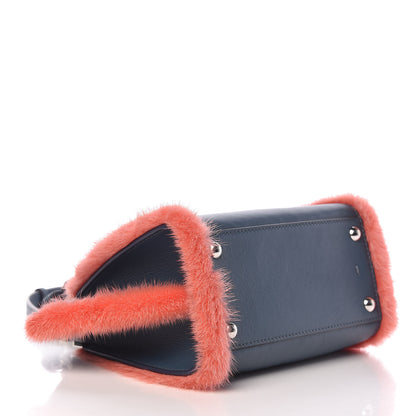 Fendi Vitello Dolce Mink Fur Mini Mini 3jours Tote Blue 4 of 11