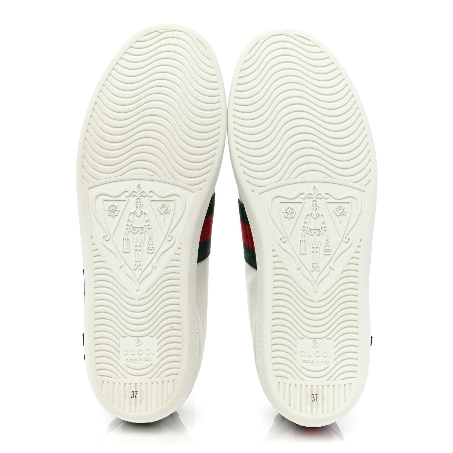 Gucci Calfskin Web Floral Embroidered Womens Ace Sneakers 37 White 6 of 10