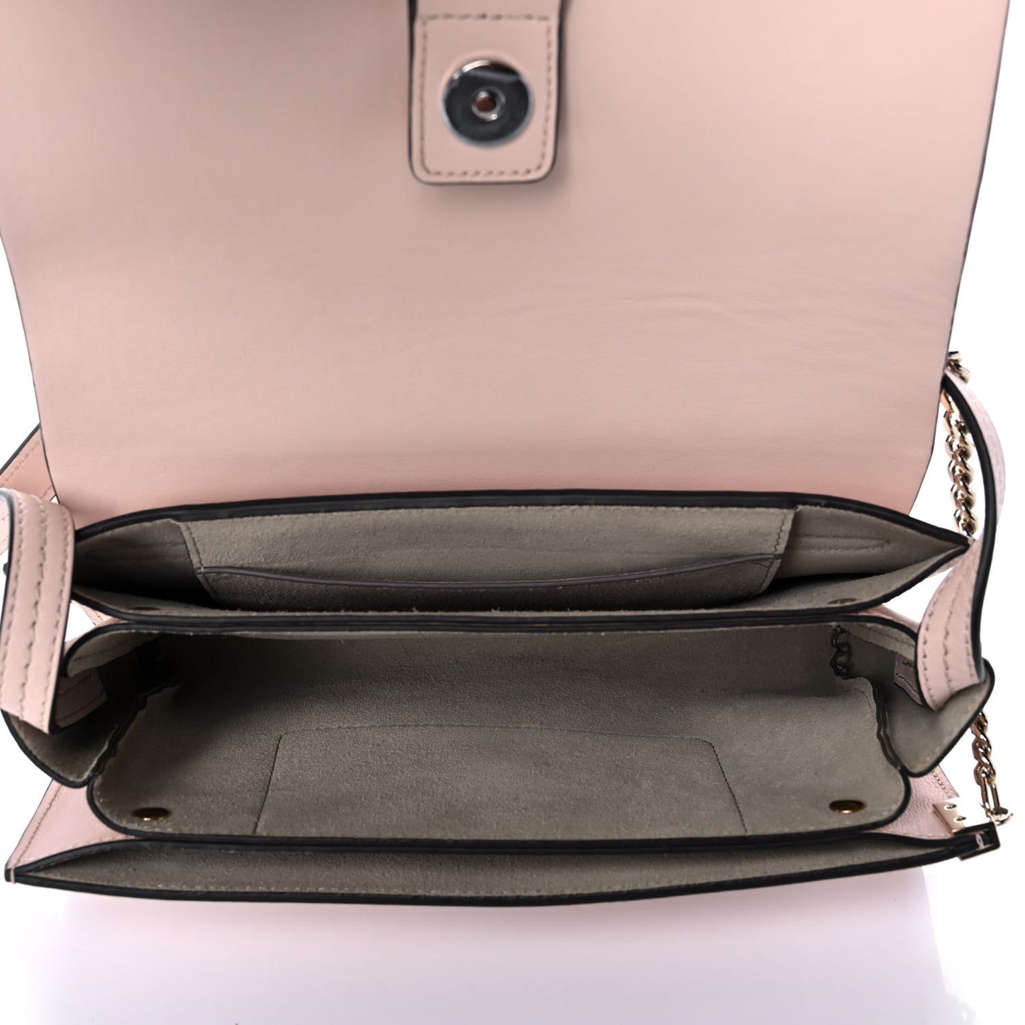 Suede Calfskin Small Faye Shoulder Bag Blushy Pink