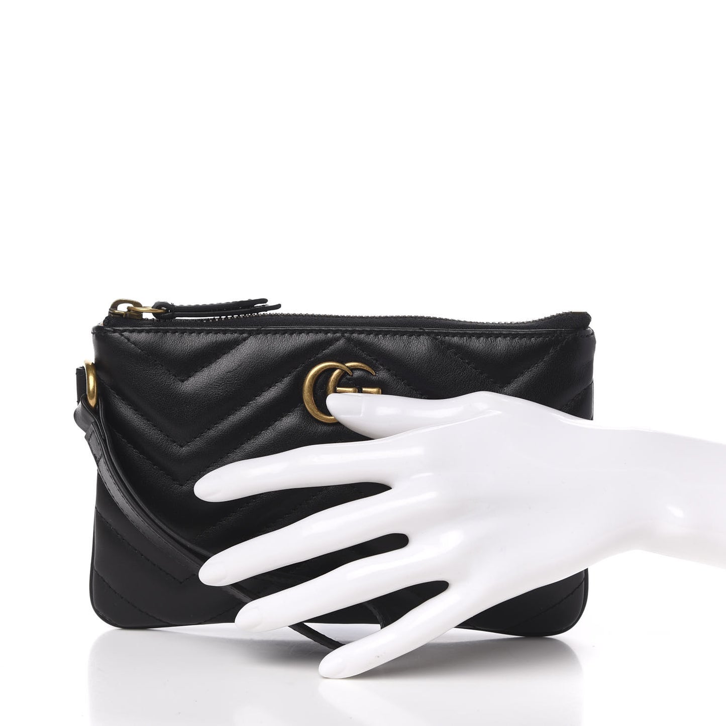 Calfskin Matelasse GG Marmont Wrist Wallet Black