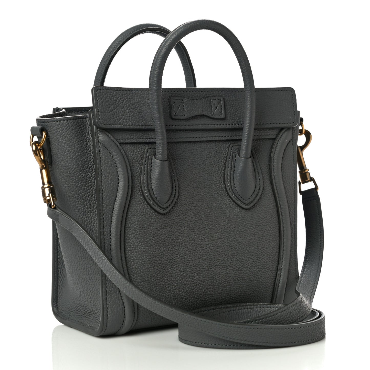 Baby Drummed Calfskin Nano Luggage Kohl