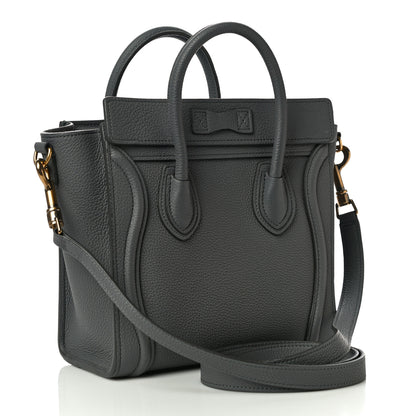 Celine Baby Drummed Calfskin Nano Luggage Kohl 3 of 10