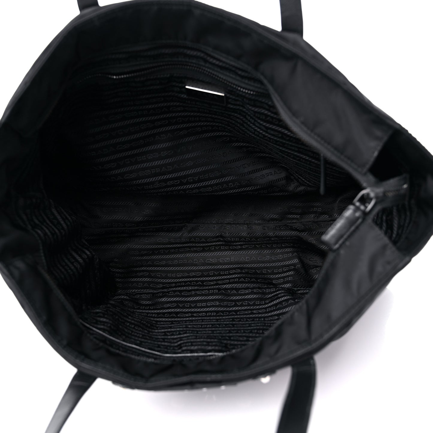 Nylon Tessuto Saffiano Robot Tote Bag Black