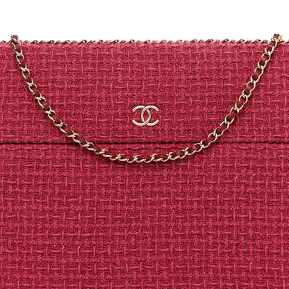 Chanel Tweed Chain Around Tablet Holder Crossbody Pink 9 of 13