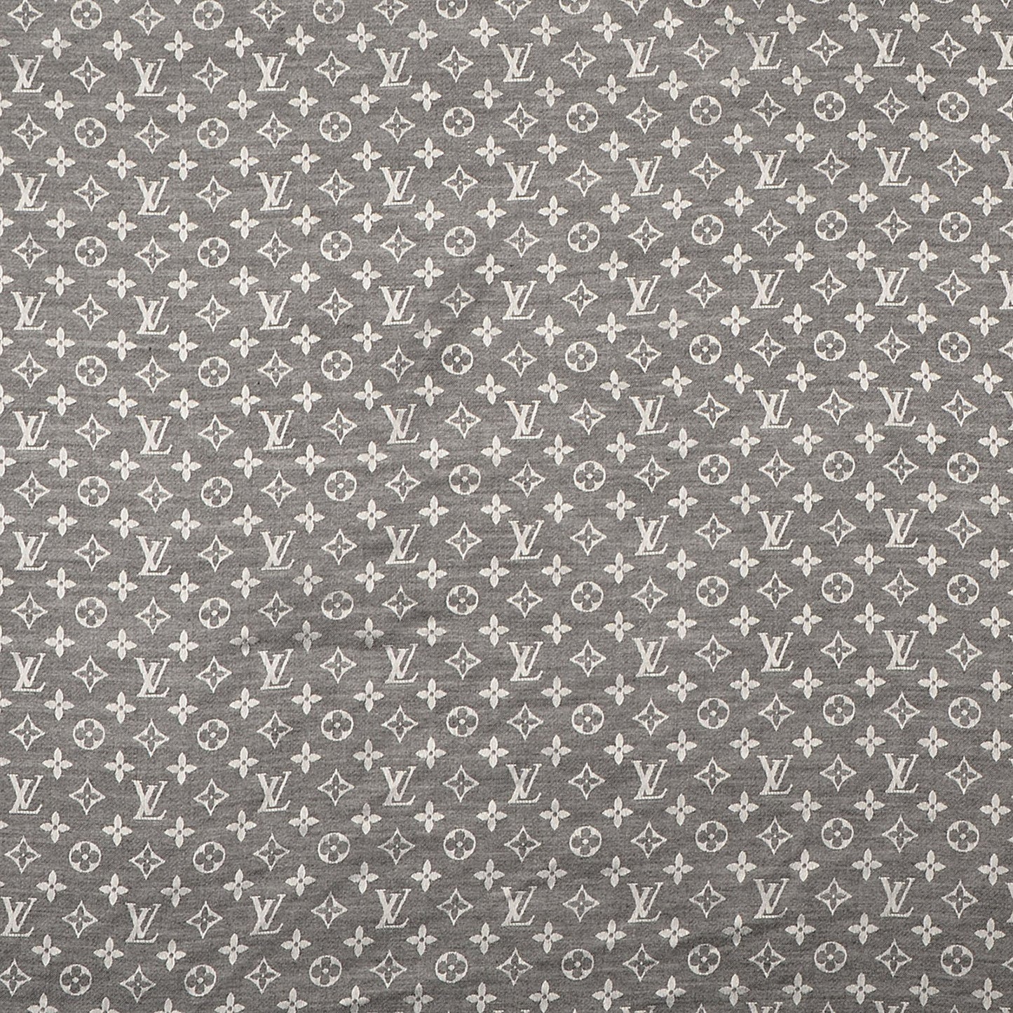 Wool Silk Monogram Denim Shawl Black