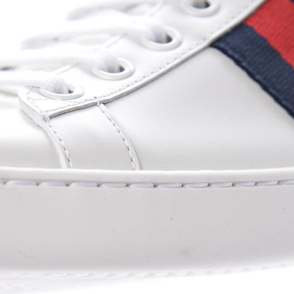 Gucci Calfskin Ayers Web Ace Sneakers 36.5 White Blue 9 of 12