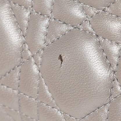 Christian Dior Pearly Lambskin Cannage Medium Lady Dior Grey 11 of 11