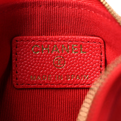 Chanel Caviar Quilted Small Cosmetic Case Red 6 of 10