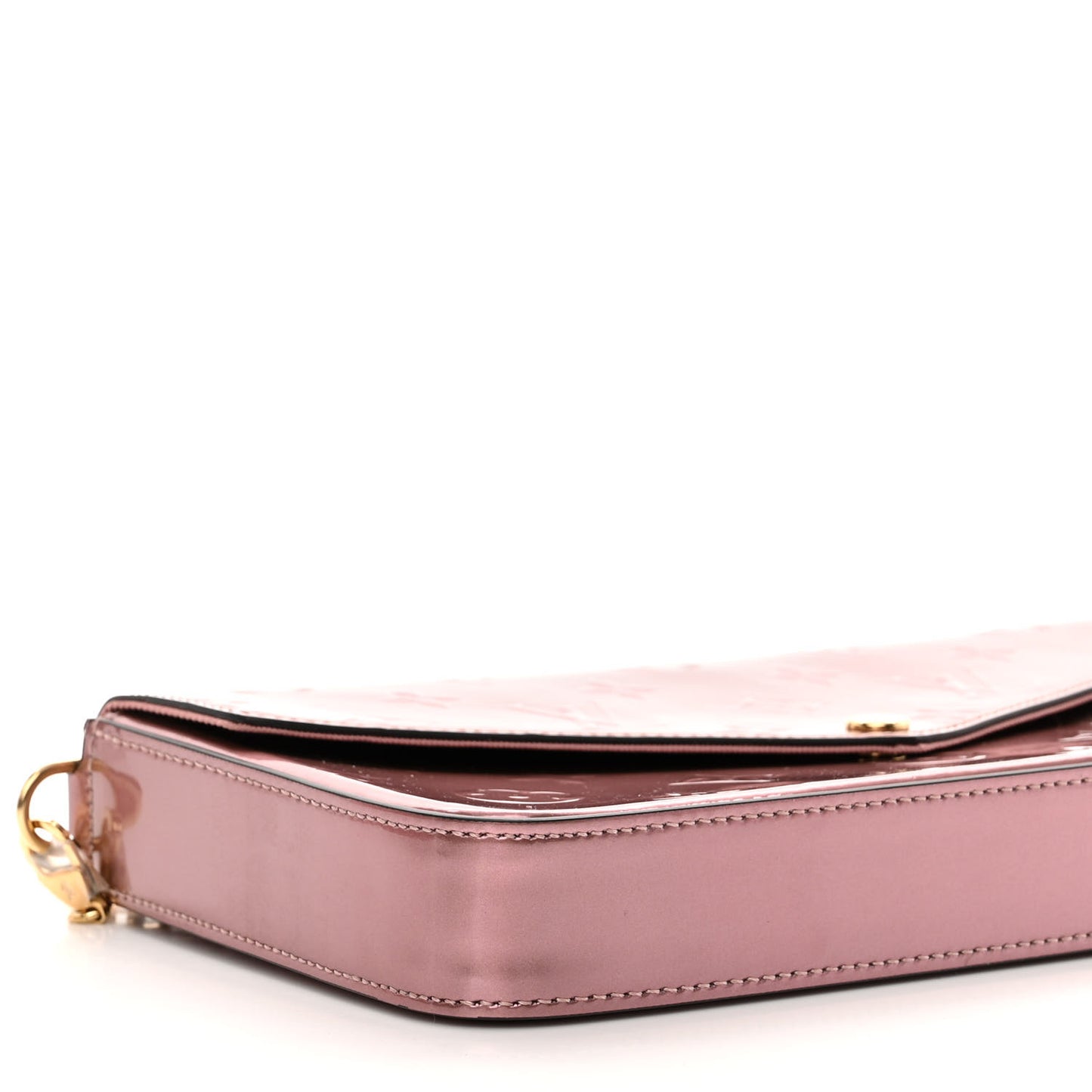 Vernis Pochette Felicie Chain Wallet Metallic Pale Pink