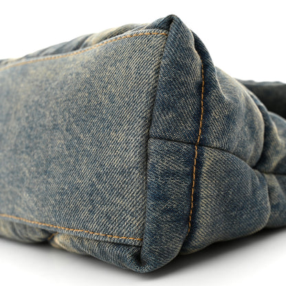 Saint Laurent Denim Quilted Small Loulou Puffer Monogram Chain Satchel Blue Cinnamon 10 of 12