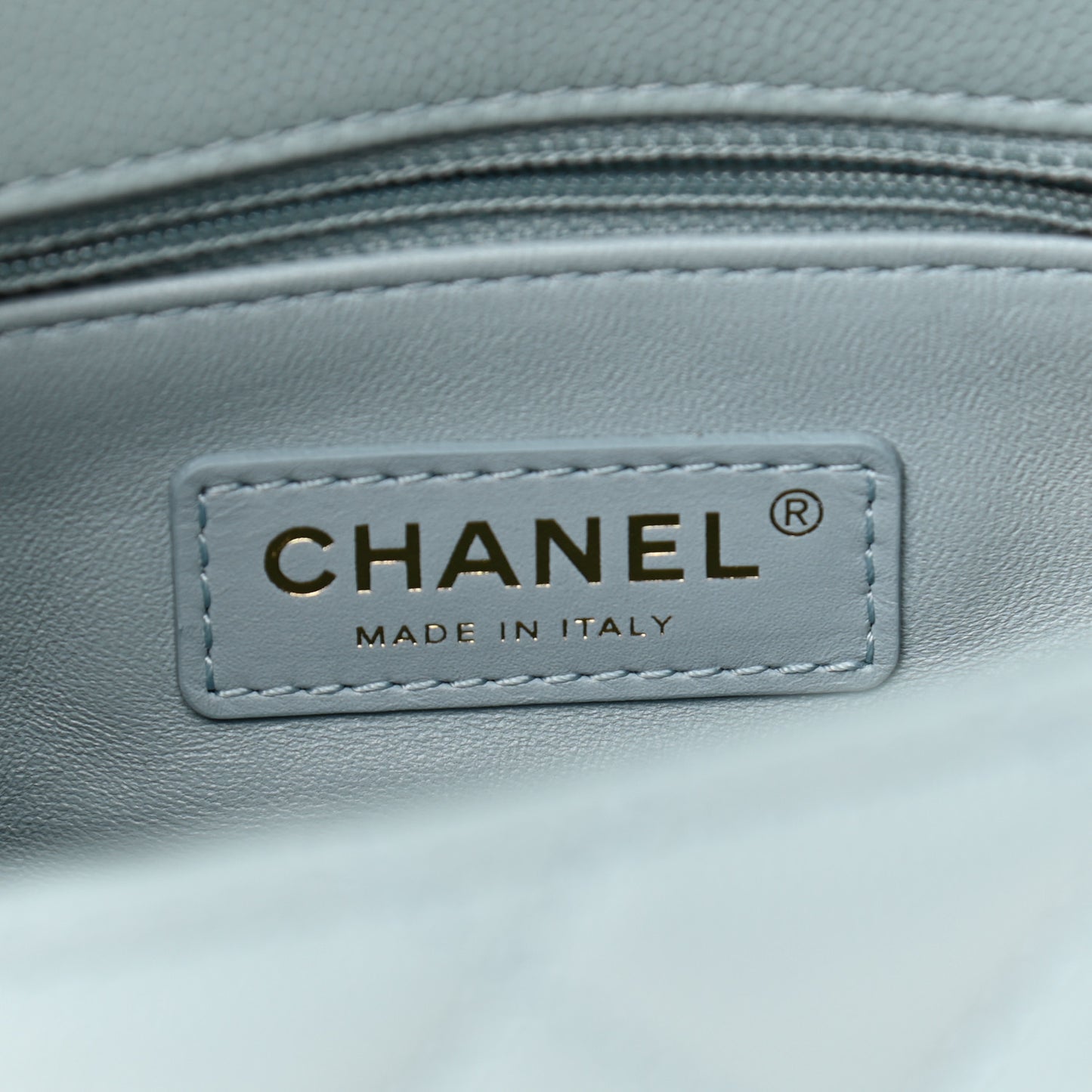 Caviar Quilted Mini Coco Handle Flap Light Blue