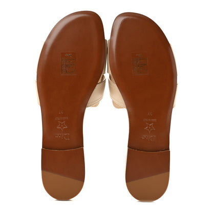 Christian Dior Calfskin 30 Montaigne Flat Slide Sandals 37 Desert 6 of 10