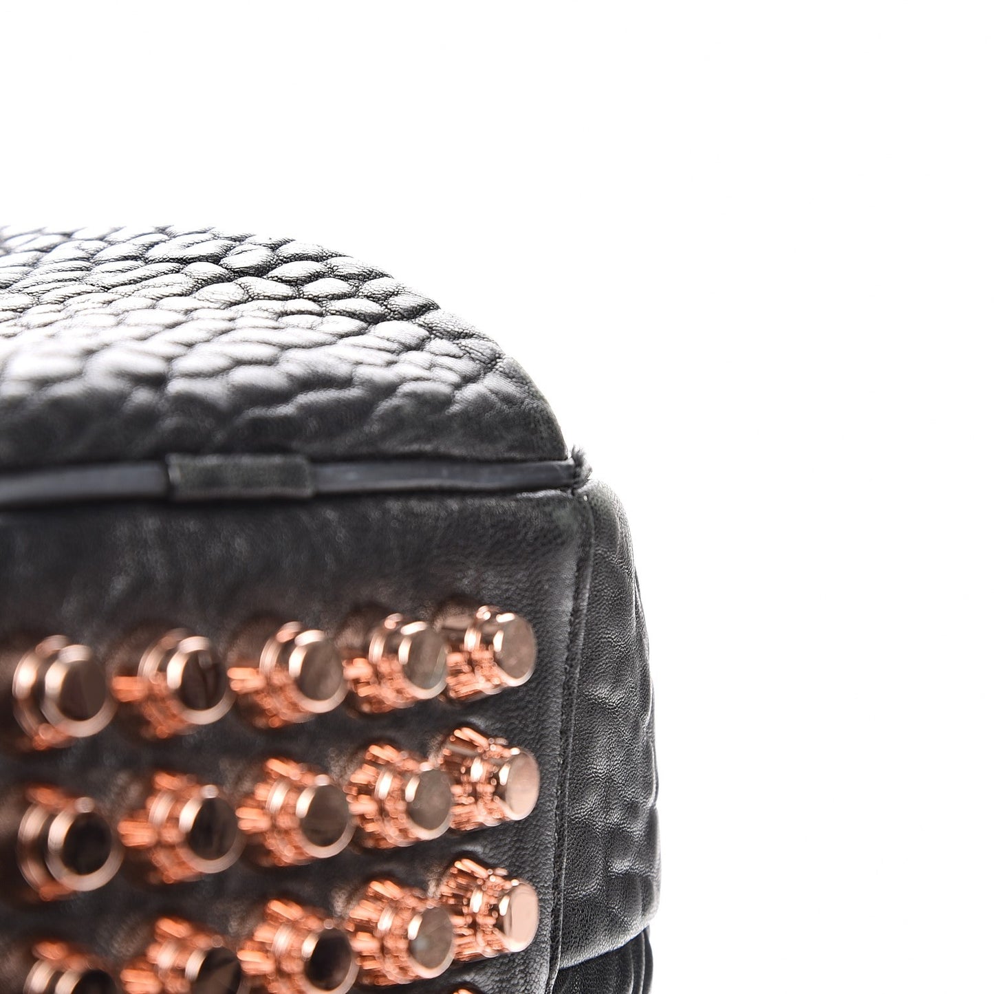 Pebbled Lambskin Rocco Black Rose Gold Hardware