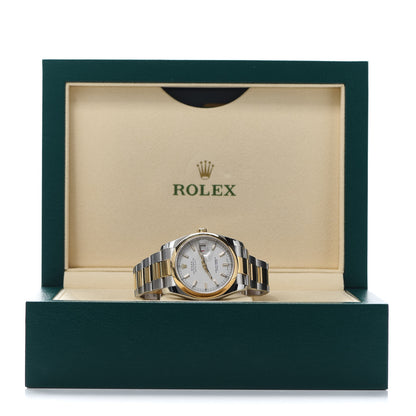 Rolex Stainless Steel 18K Yellow Gold 36mm Oyster Perpetual Datejust Watch White 116203 6 of 6