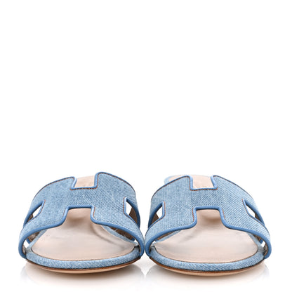 Hermes Denim Oasis Sandals 37 Bleu Clair 3 of 10