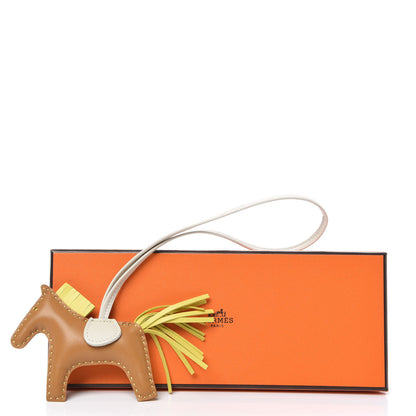 Hermes Milo Lambskin Grigri Rodeo Horse Bag Charm PM Sesame Lime Craie 4 of 4