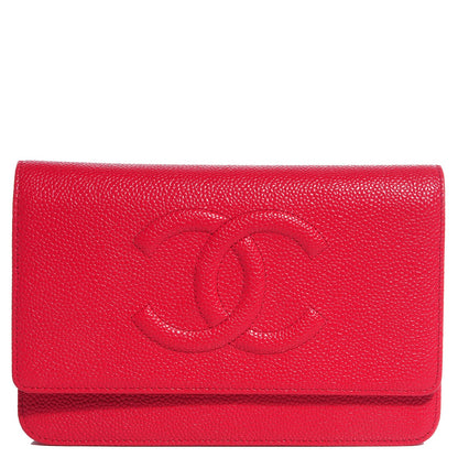 Chanel Caviar Timeless CC Wallet on Chain WOC Pink 1 of 9