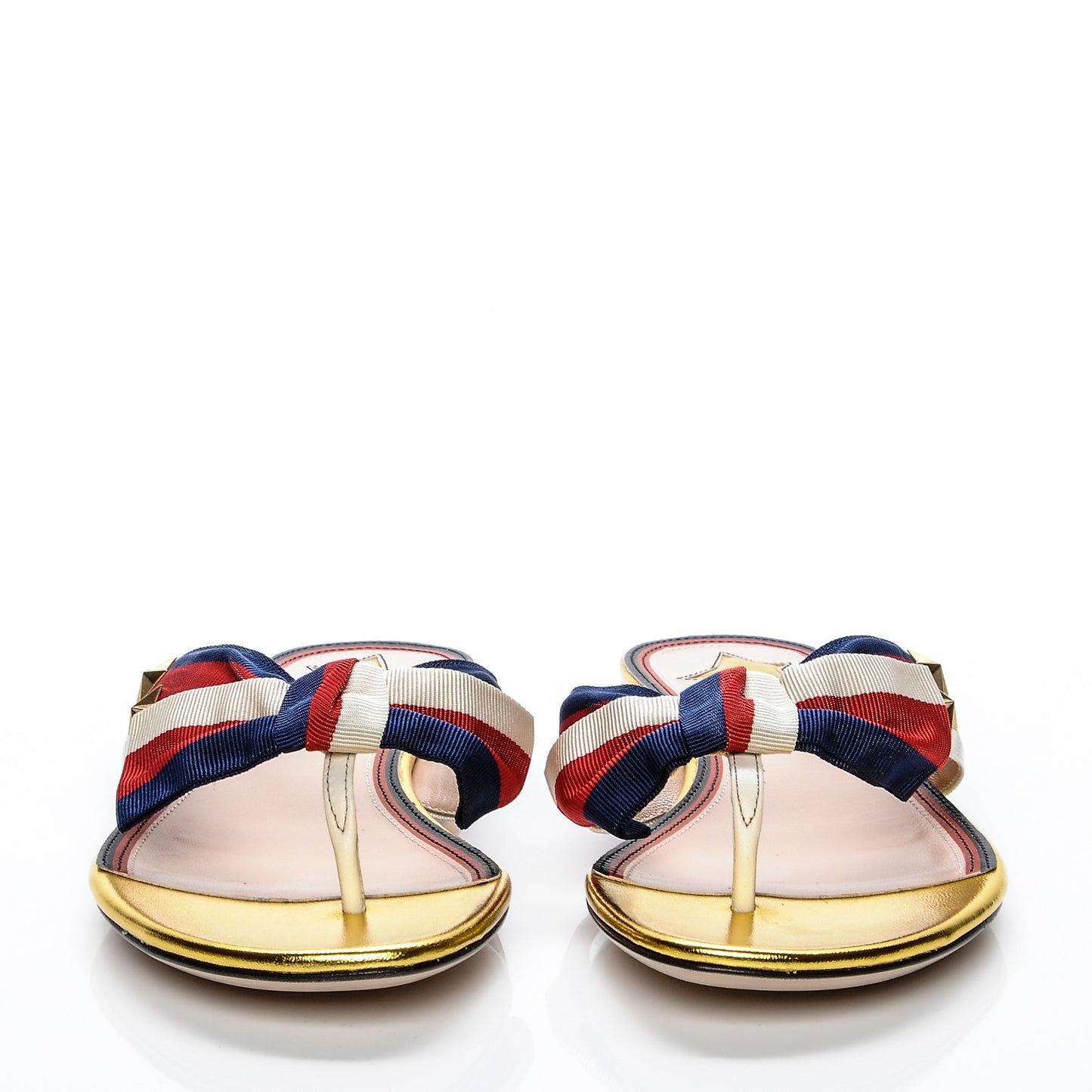 Grosgrain Web Thong Sandals 36.5 Navy Blue Hibiscus Red White