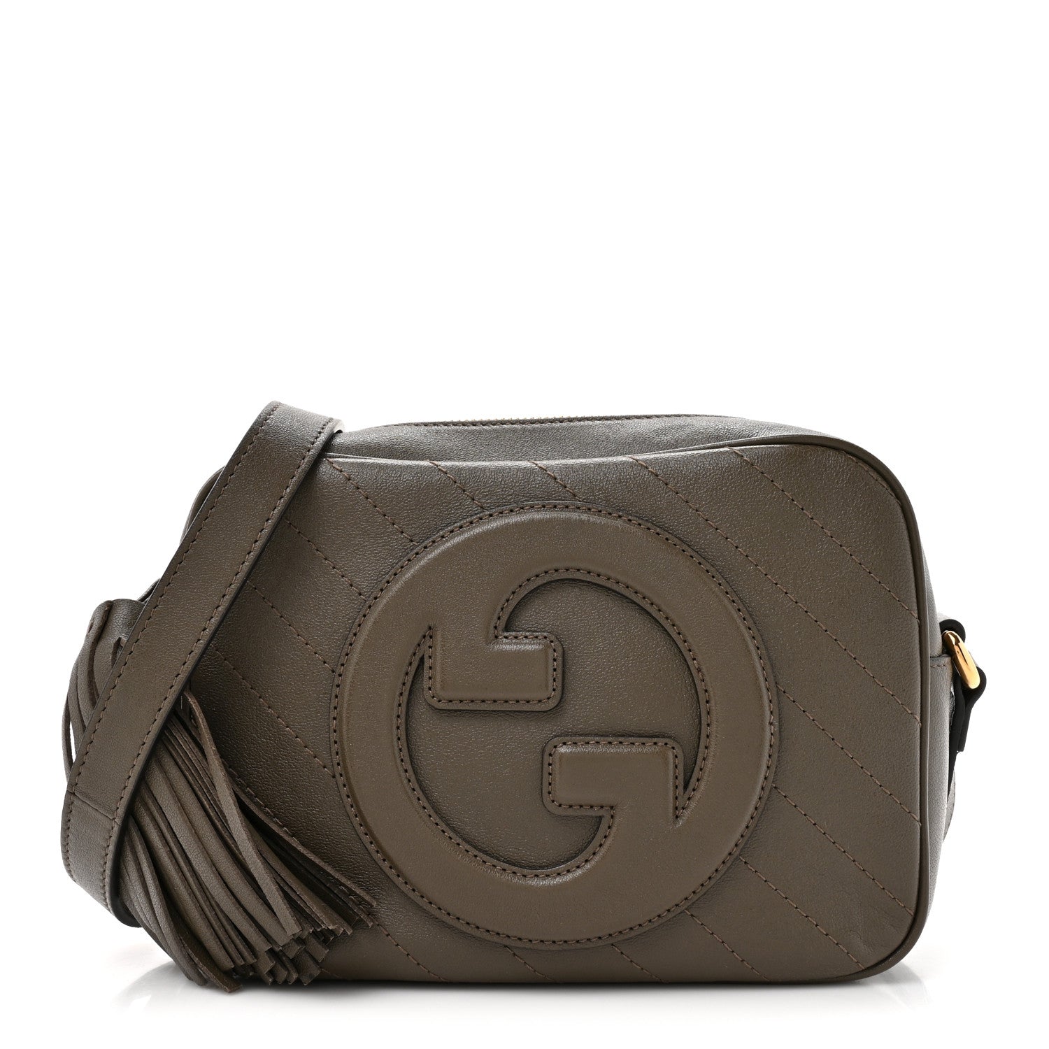 Gucci Sakai Be Green Calfskin Diagonal Stitched Small Blondie Shoulder Bag Craclet Brown 1 of 10