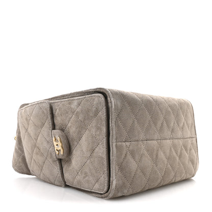 Chanel Suede Quilted Small Chanel 25 Handbag Dark Grey 4 of 11