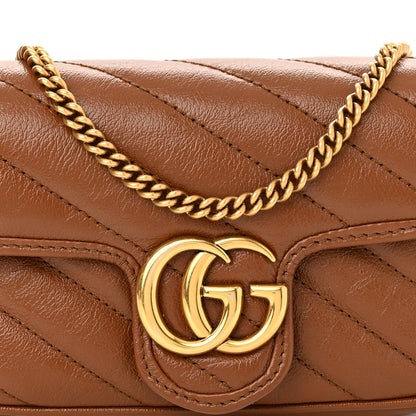 Gucci Azalea Calfskin Matelasse Diagonal Super Mini GG Marmont Shoulder Bag Cuir 8 of 11