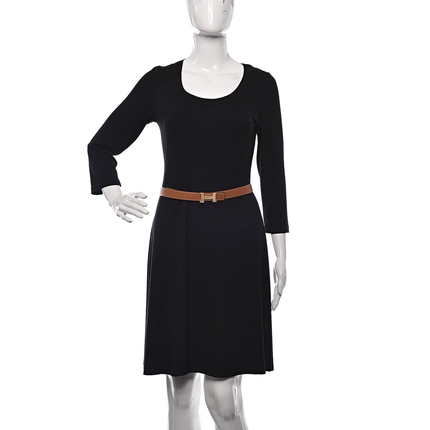 Swift Epsom 24mm Guilloche H Belt 75 Black Gold