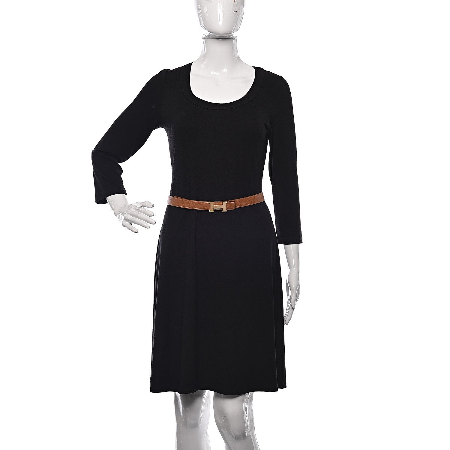 Hermes Swift Epsom 24mm Guilloche H Belt 75 Black Gold 2 of 7