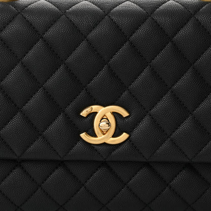 Chanel Caviar Lizard Embossed Quilted Small Coco Handle Flap Black 8 of 11