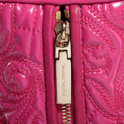 Versace Barocco Quilted Leather Vanitas Bowling Bag Fuchsia 9 of 10