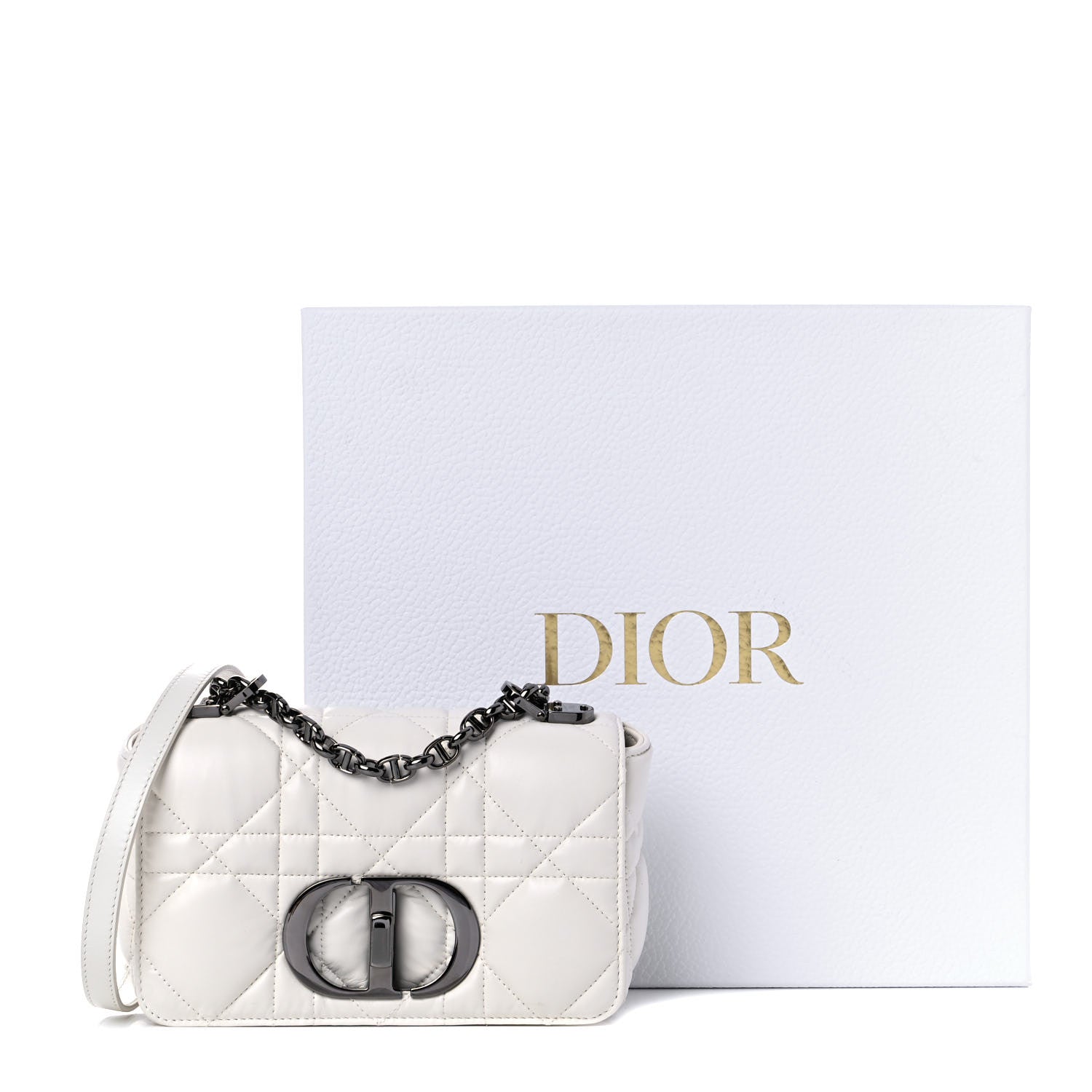 Christian Dior Lambskin Cannage Small Caro Bag Ivory 10 of 10