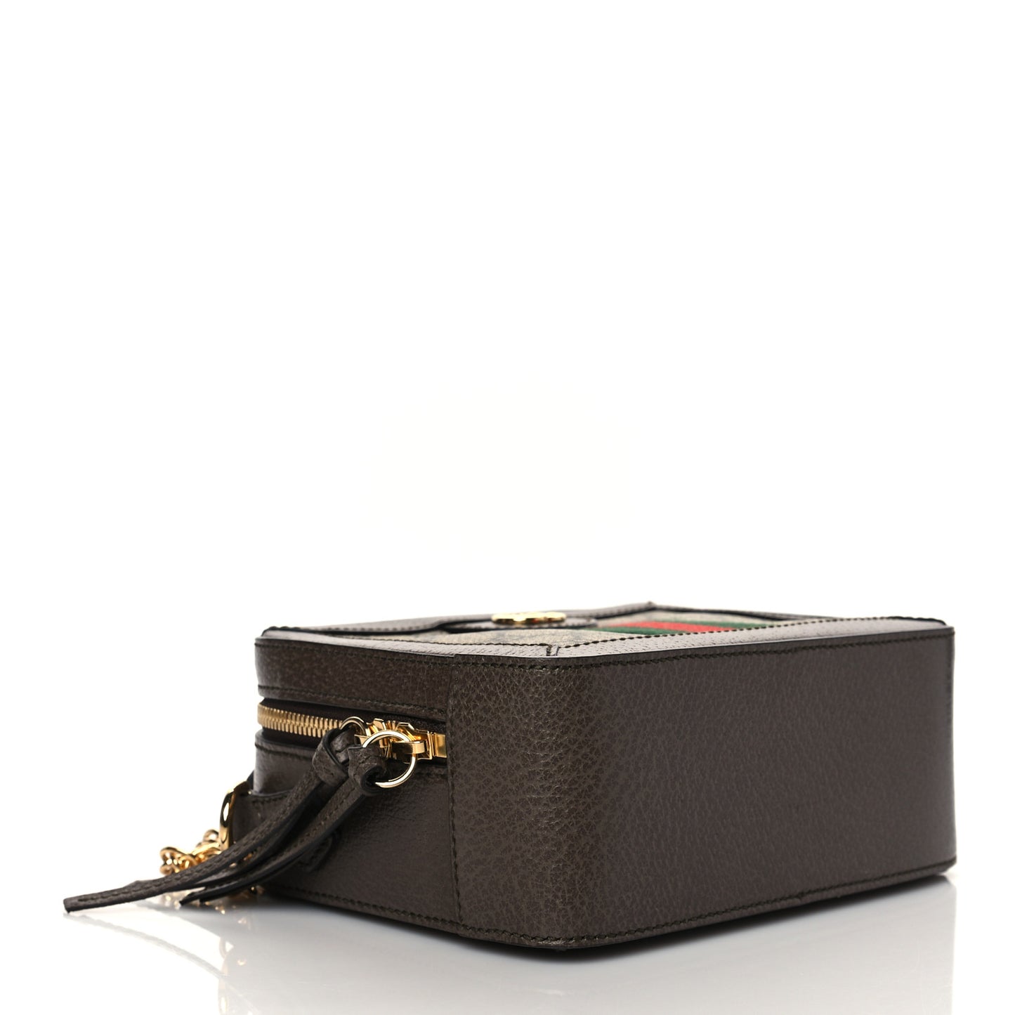 GG Supreme Monogram Mini Ophidia Top Handle Shoulder Bag Brown